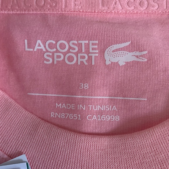 NWT LACOSTE PINK SPORT TEE - Picture 6 of 8